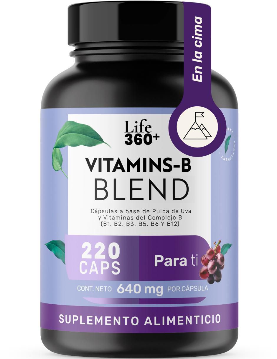 Vitamins-b grape: complejo b + zinc con vitaminas y minerales de 220 cápsulas 8
