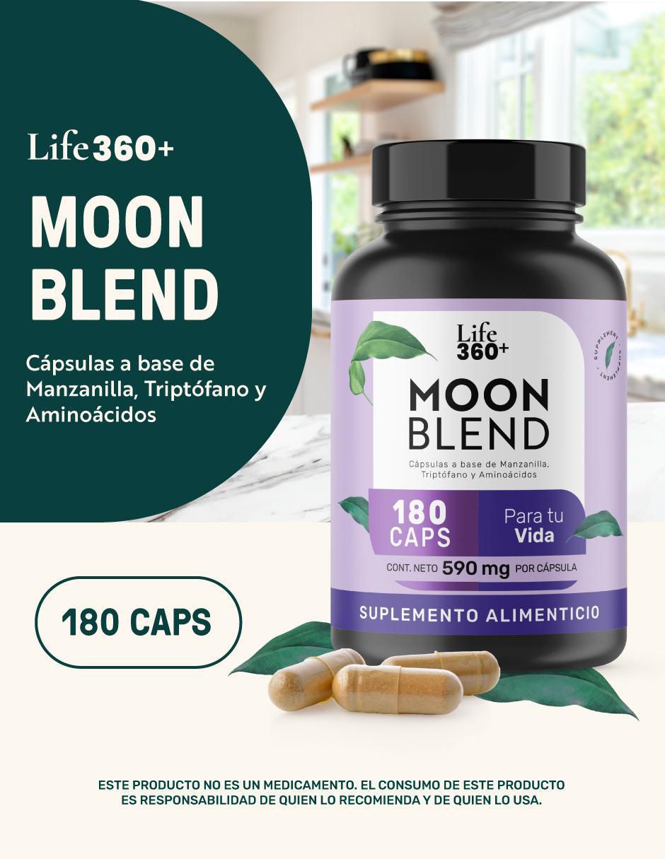 Moon Blend: Cápsulas a base de manzanilla en polvo, Magnesio y aminoácidos Life 360+ con triptófano de 180 cápsulas 5