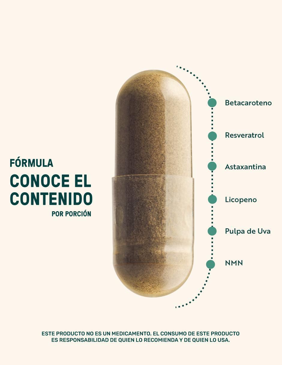 NMN & Antox-Mix: Suplemento a base de Pulpa de uva con Resveratrol + Astaxantina + NMN + Licopeno y Betacaroteno de 90 cápsulas 3