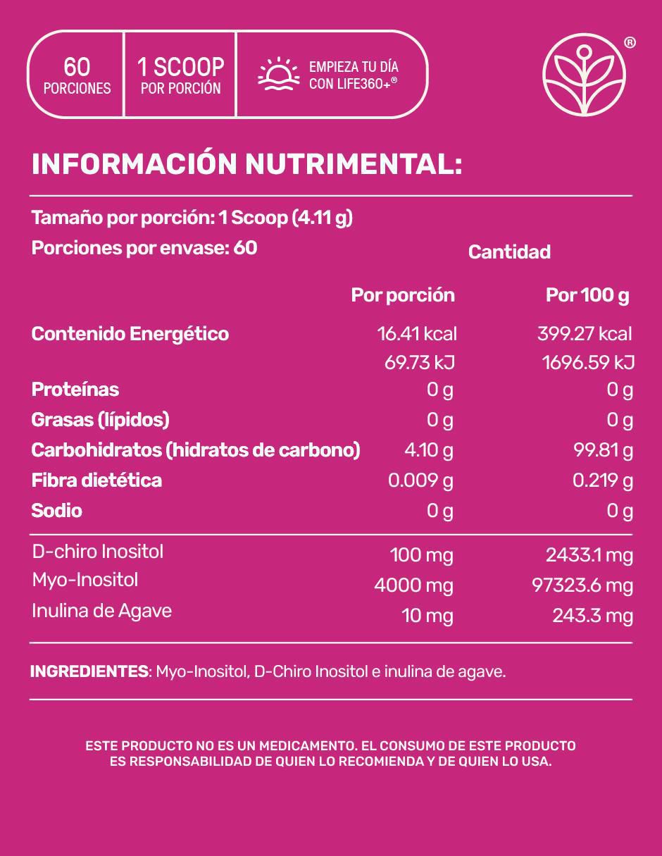 Myo & D-Chiro Inositol en polvo Mezcla 40:1  d-chiro inositol en polvo mezcla 40:1 de 246.6 g 5