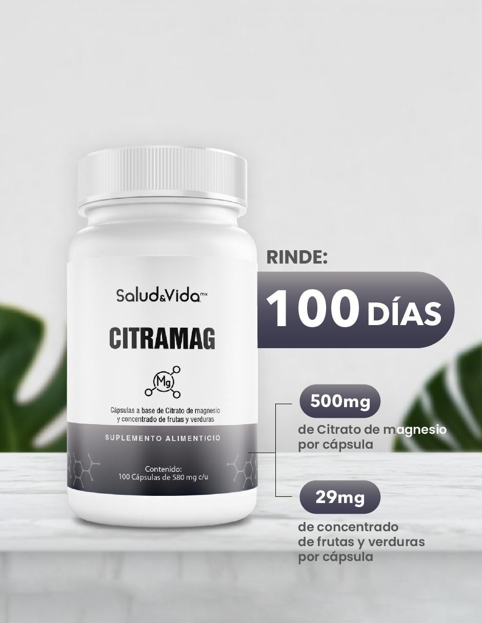 Citrato de Magnesio Citramag con citrato de magnesio de 100 cápsulas 3