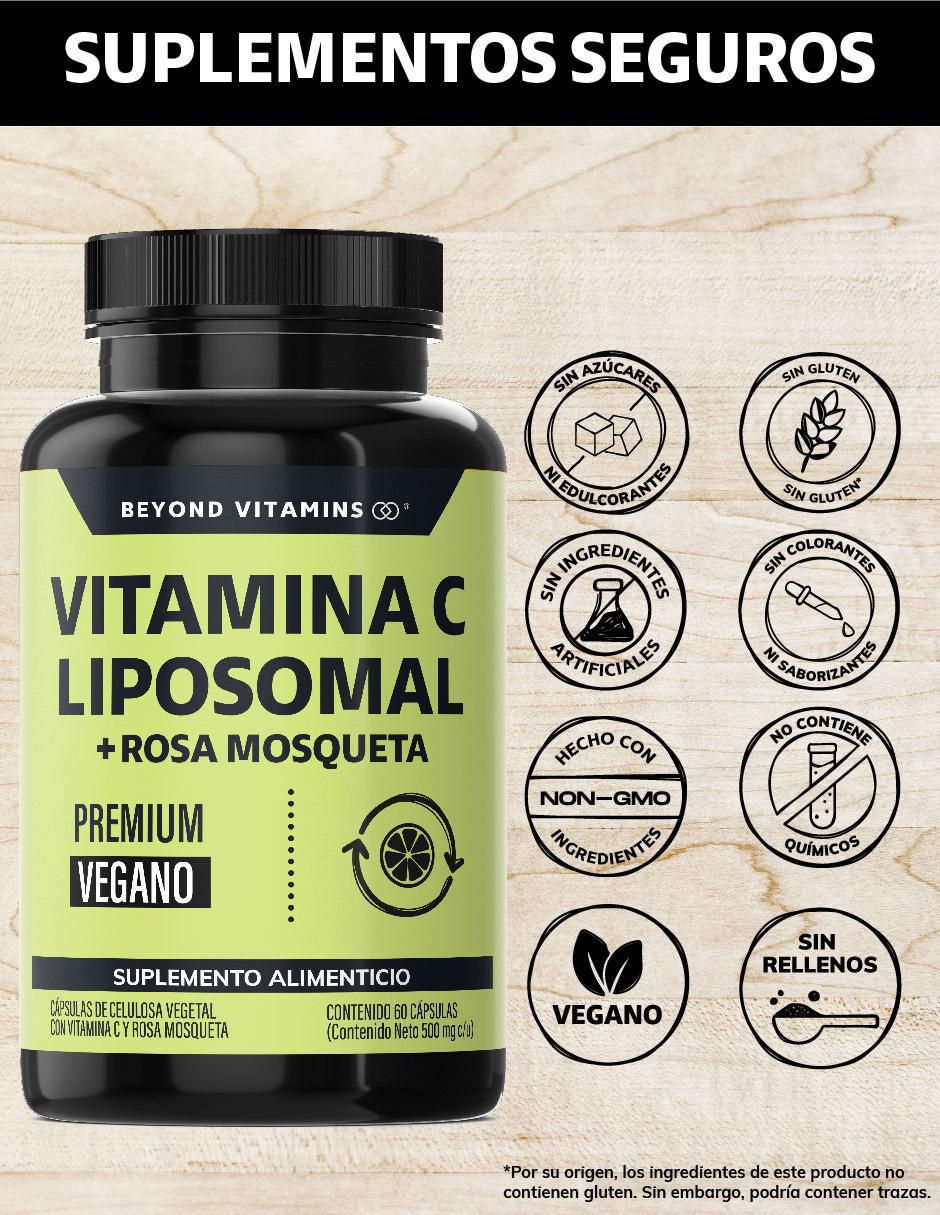 Vitamina C Liposomal con Rosa Mosqueta Vegano de 60 cápsulas 2