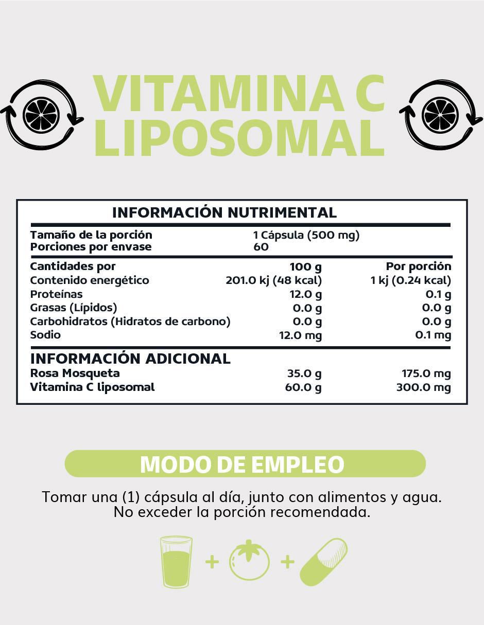 Vitamina C Liposomal con Rosa Mosqueta Vegano de 60 cápsulas 5