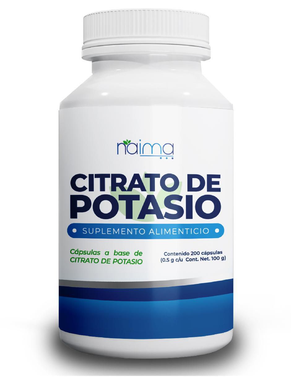 Citrato de Potasio , 100% Pure Potassium Citrate Naima de 200 cápsulas