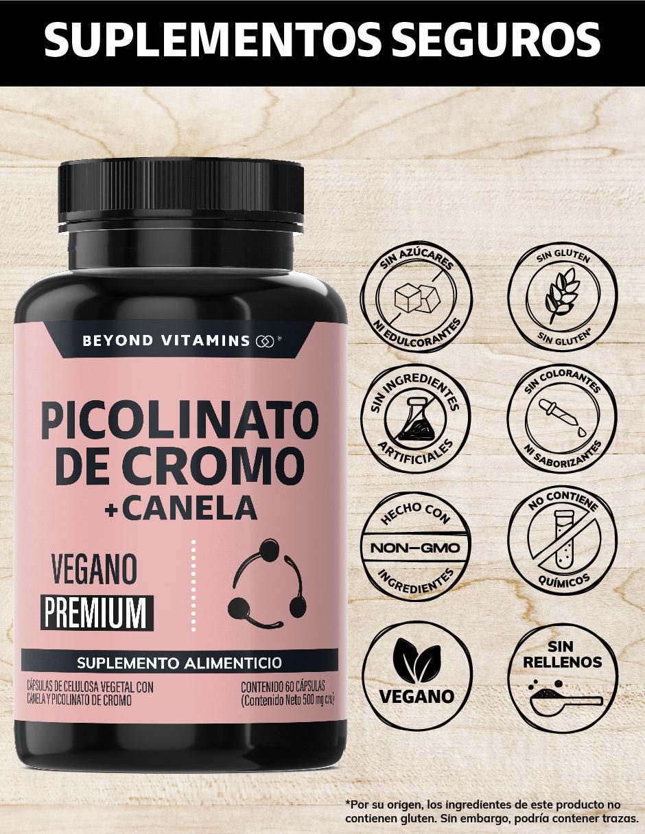 Picolinato de Cromo con Canela de 60 cápsulas 2