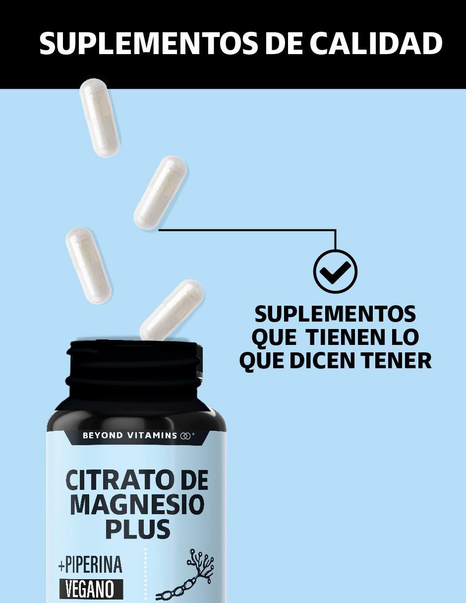 Citrato de Magnesio Plus con Piperina de 60 cápsulas 3