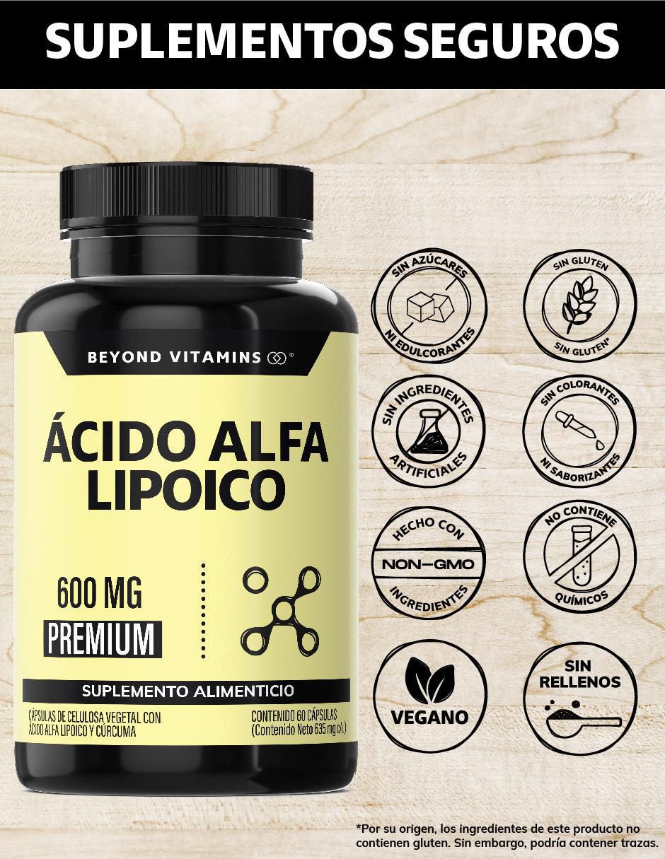 Ácido Alfa Lipóico (ALA) de 60 cápsulas 2