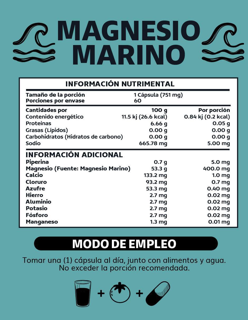 Magnesio Marino Plus Natural SIMAG con Piperina de 60 cápsulas 5