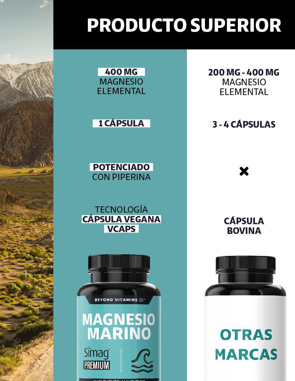 Magnesio Marino Plus Natural SIMAG con Piperina de 60 cápsulas 6