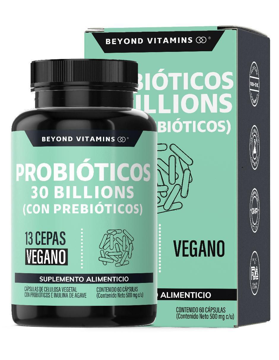 Probioticos 30 Billion Prebióticos Inulina de Agave 13 Cepas de 60 cápsulas Probioticos 30 Billion Prebióticos Inulina de Agave 13 Cepas de 60 cápsulas