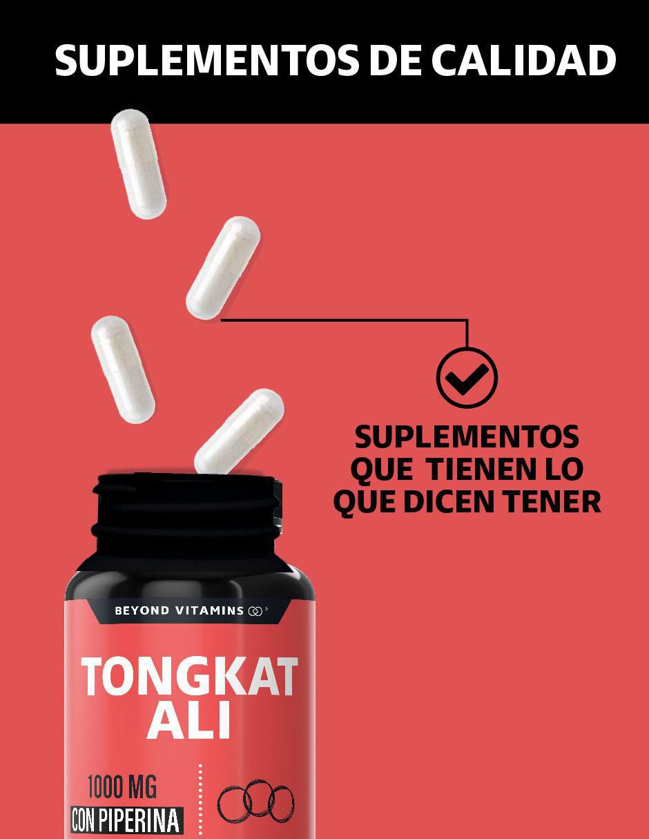 Tongkat Ali con Extracto de Piperina de 60 cápsulas 3