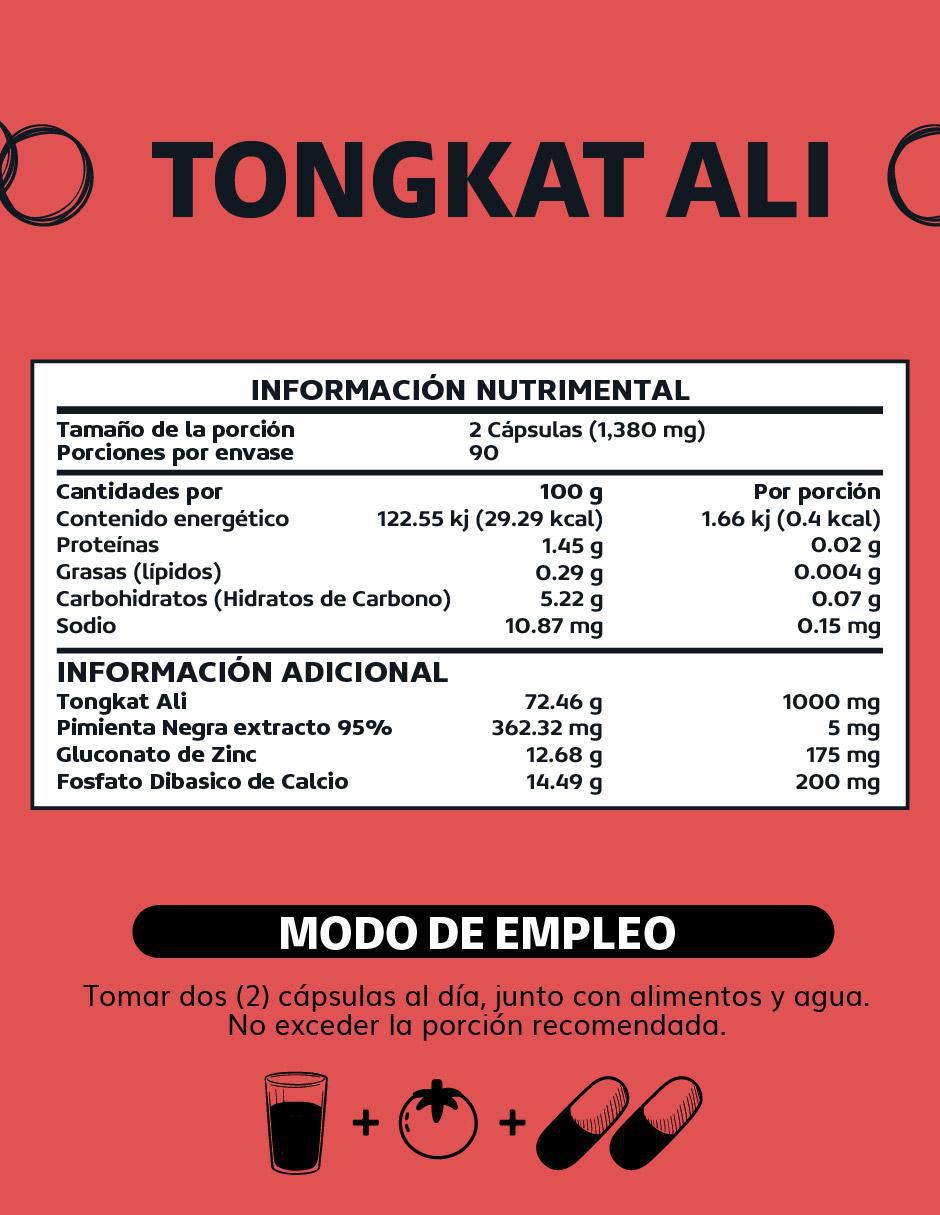 Tongkat Ali con Extracto de Piperina de 180 cápsulas 5