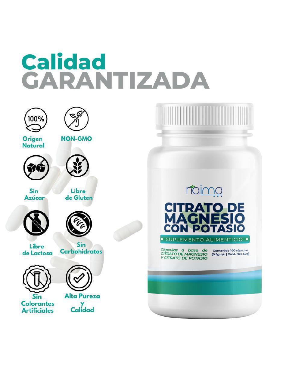 Kit de suplementos alimenticios de Citrato de Magnesio Con Potasio 7