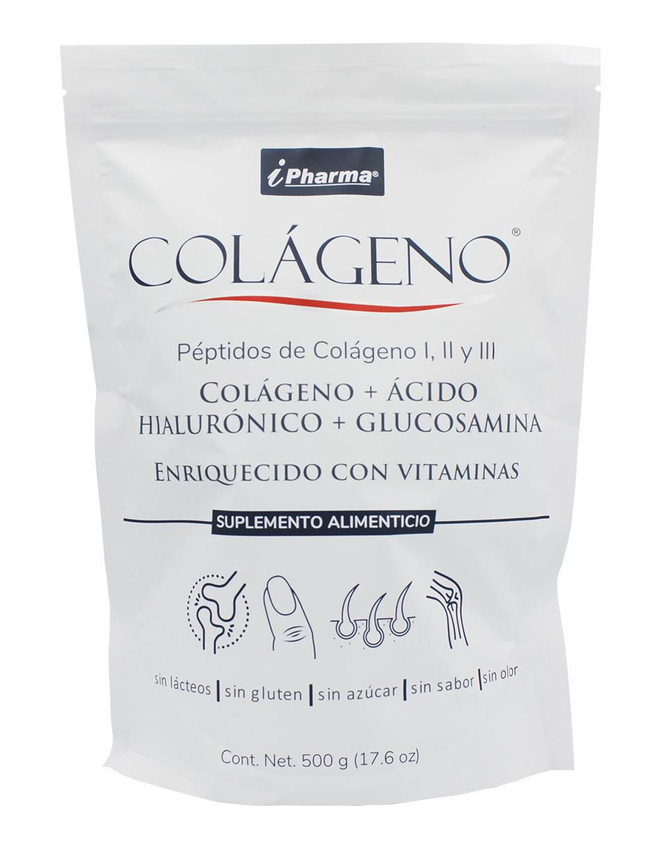 IPHARMA Péptidos bioactivos I,II y IIII de + Ácido Hialurónico + Glucosamina con Vitaminas Colágeno de 500 g