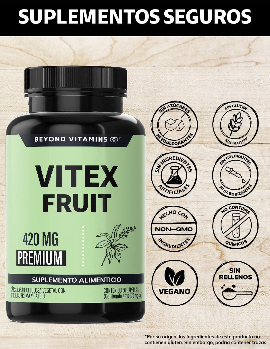 Vitex Fruit Shatavari Raiz de Curcuma de 420 cápsulas 2