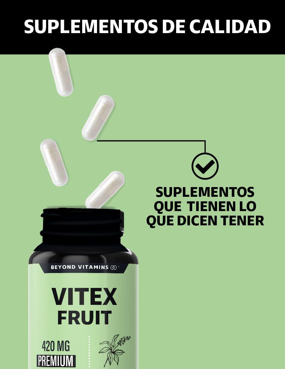 Vitex Fruit Shatavari Raiz de Curcuma de 420 cápsulas 3
