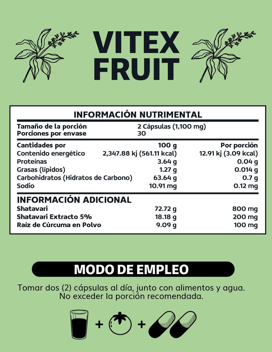 Vitex Fruit Shatavari Raiz de Curcuma de 420 cápsulas 4