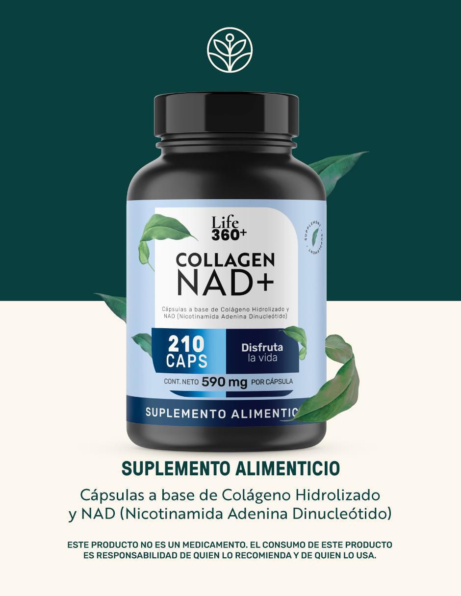 NAD (Nicotinamida Adenina Dinucleótido) + Colágeno Hidrolizado 210 Cápsulas 3