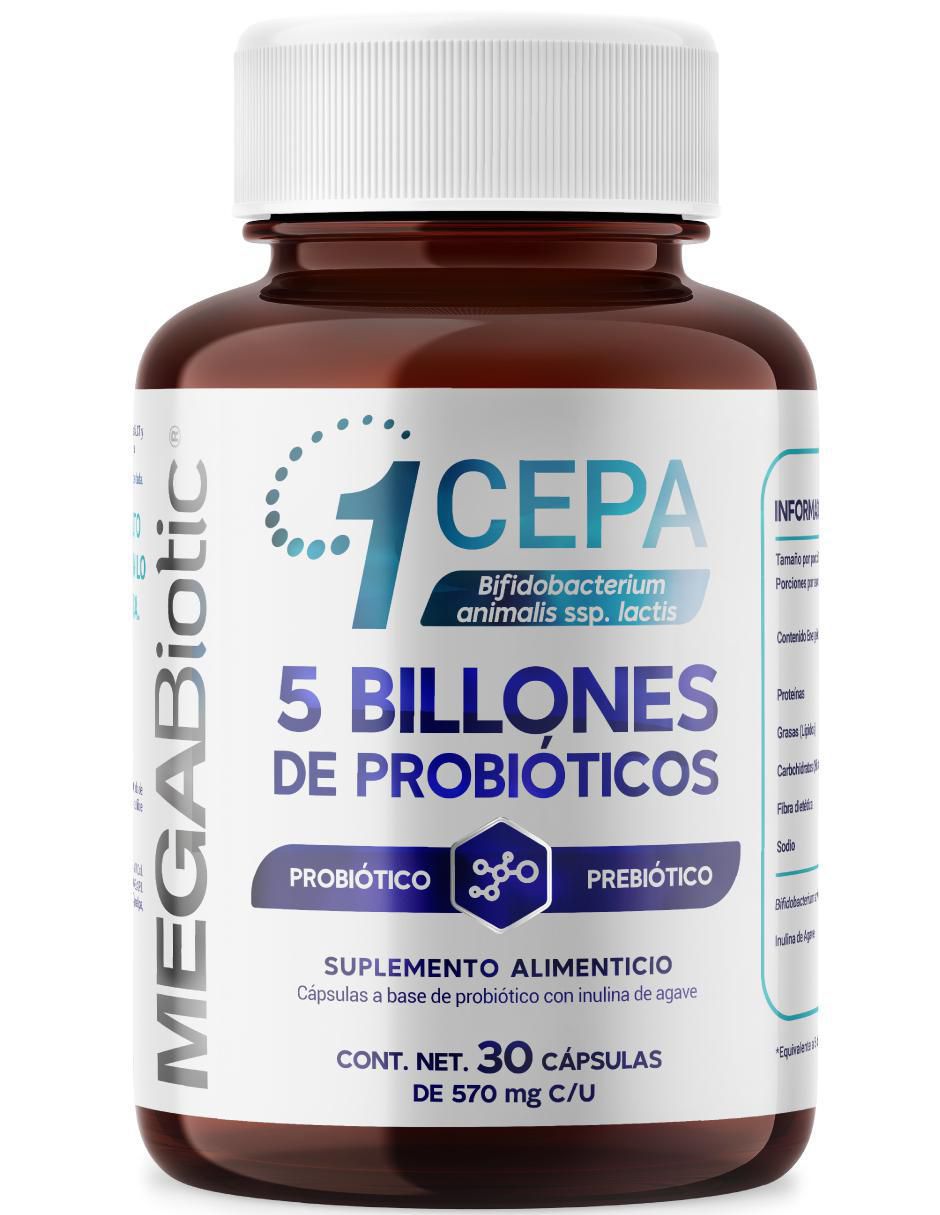 Probióticos 5 Billones Megabiotic con probióticos de 30 cápsulas