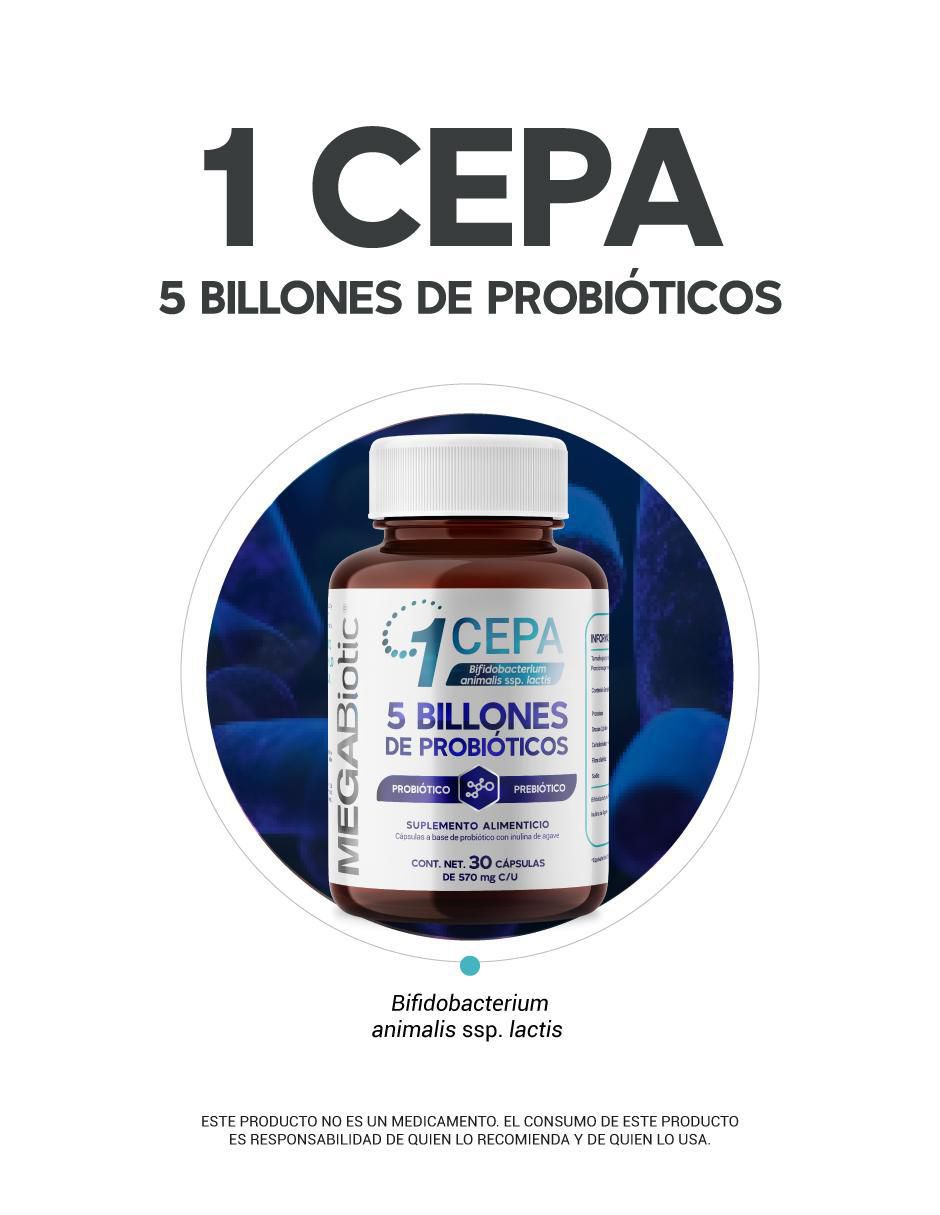 Probióticos 5 Billones Megabiotic con probióticos de 30 cápsulas 3