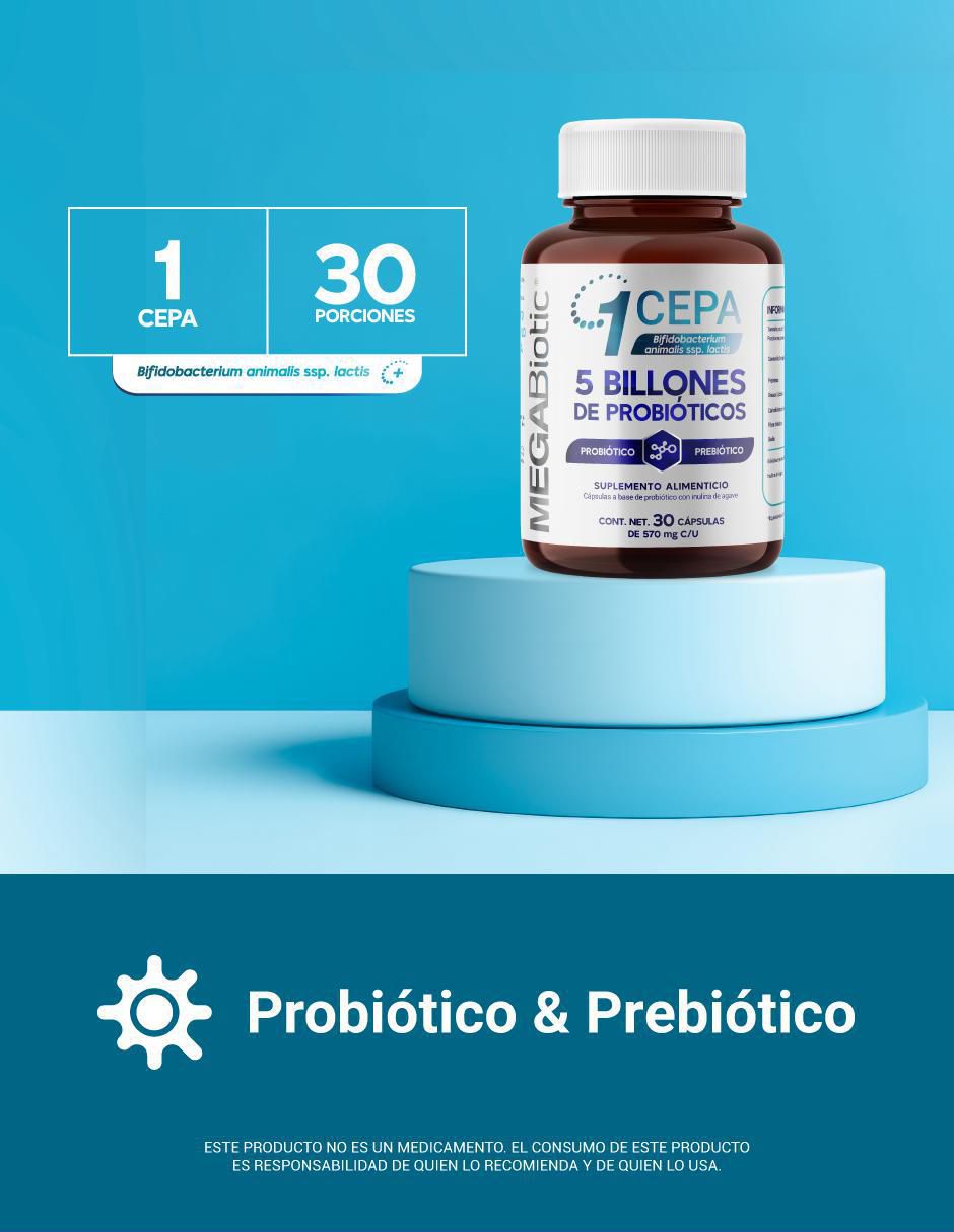 Probióticos 5 Billones Megabiotic con probióticos de 30 cápsulas 6