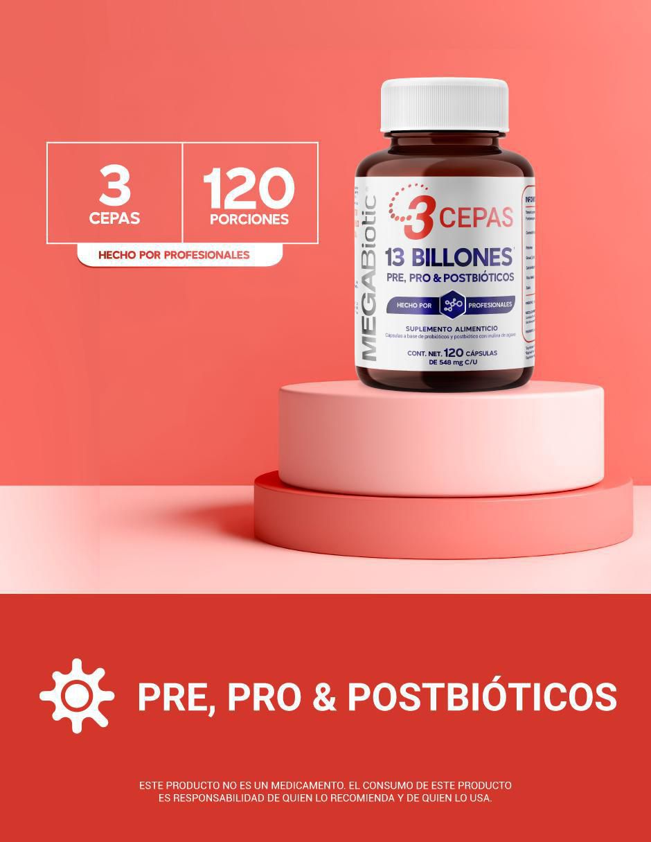 Prebioticos, Probioticos y Postbioticos (3 en 1) de 120 cápsulas 6