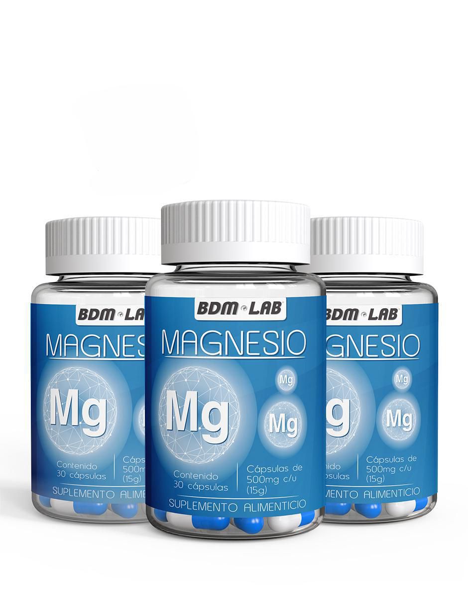 Magnesio Suplemento Bdm Lab con magnesio de 30 cápsulas