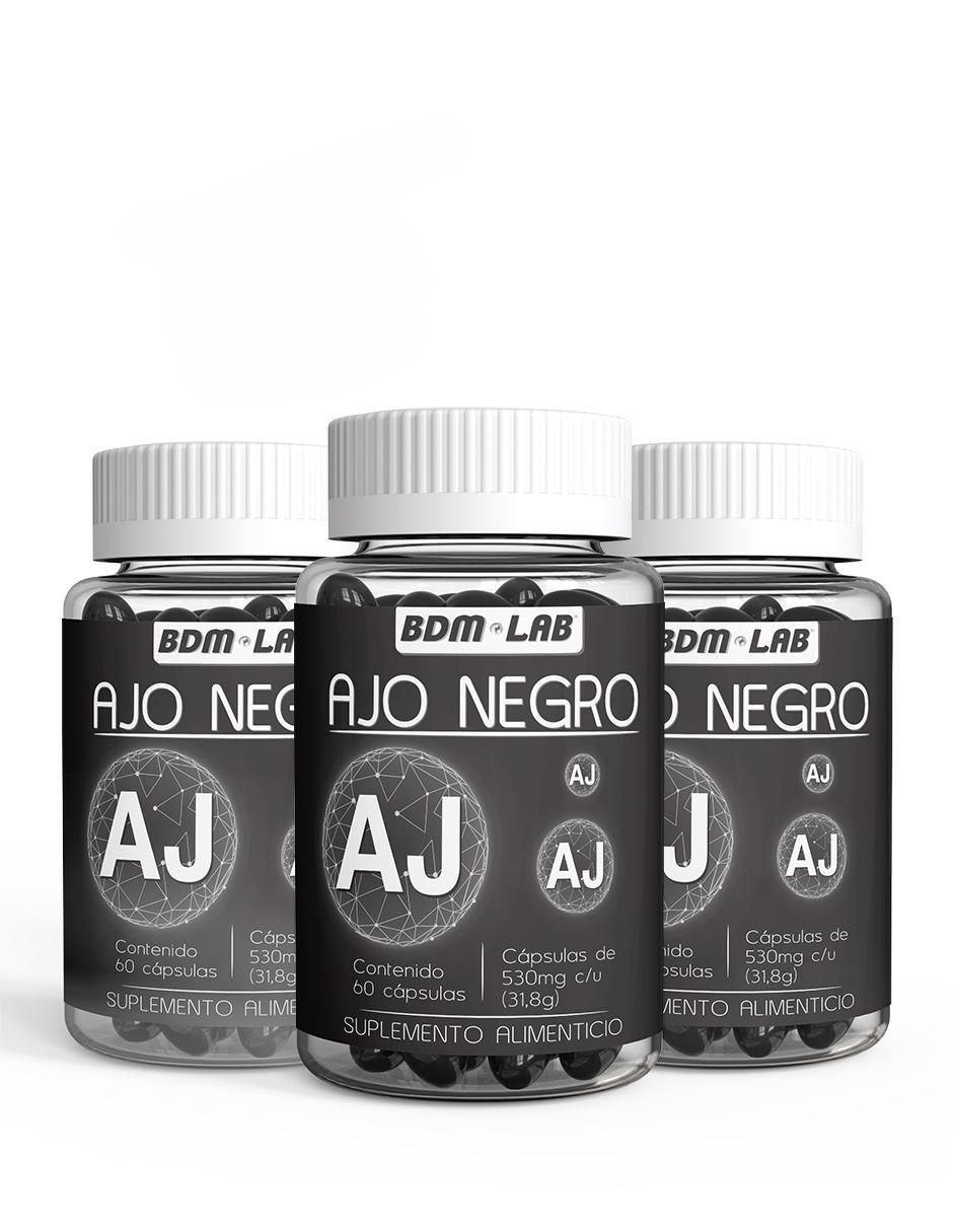 Ajo Negro Suplemento Bdm Lab con aceites vegetales y pigmentos negros de 60 cápsulas