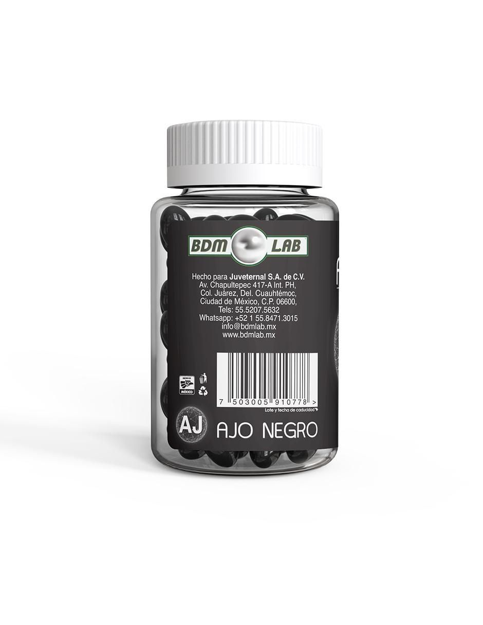 Ajo Negro Suplemento Bdm Lab con aceites vegetales y pigmentos negros de 60 cápsulas 2
