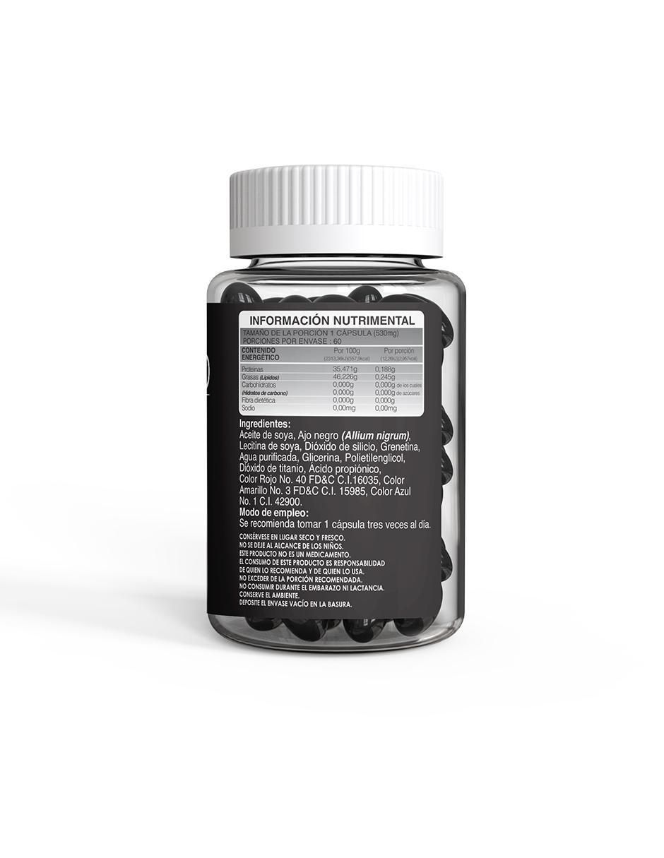 Ajo Negro Suplemento Bdm Lab con aceites vegetales y pigmentos negros de 60 cápsulas 3