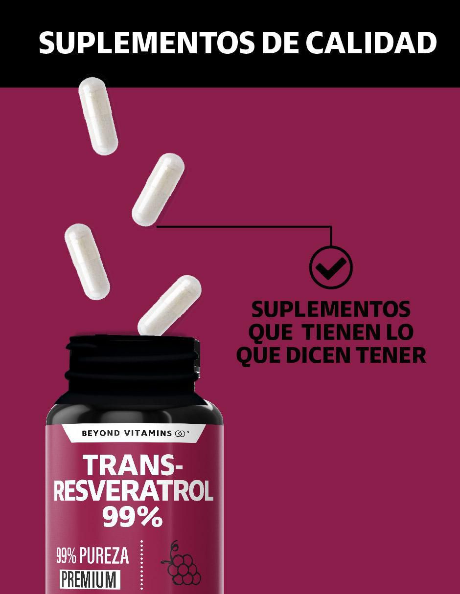 Trans Resveratrol con Calcio de 60 cápsulas 3