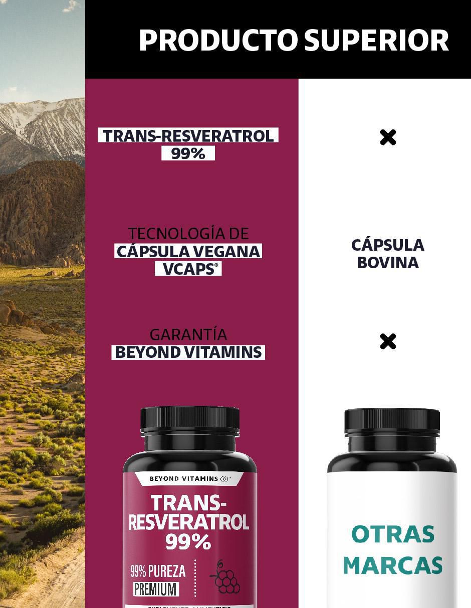 Trans Resveratrol con Calcio de 60 cápsulas 6