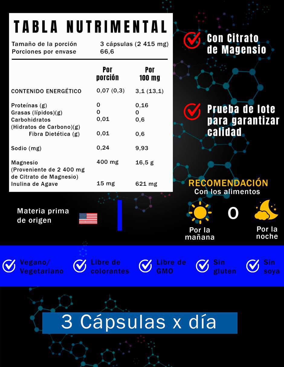 Citrato de Magnesio de 200 cápsulas 4