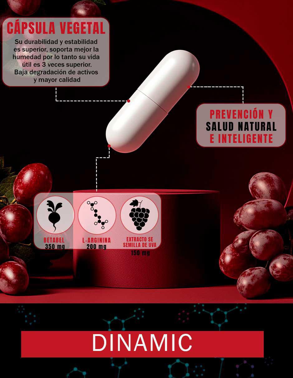 Dynamic Circulation con arginina de 90 cápsulas 2