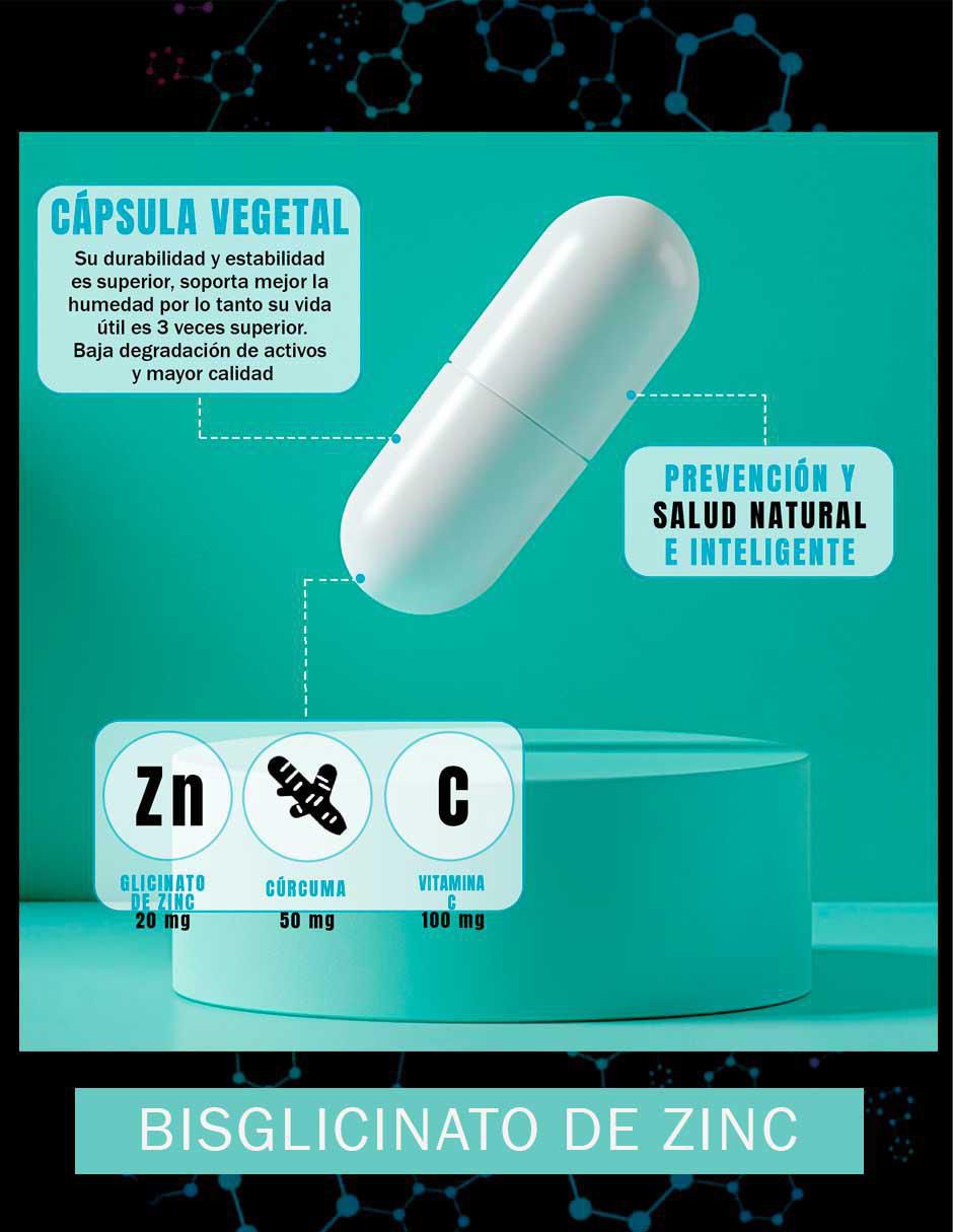 Bisglicinato de Zinc con zinc de 100 cápsulas 2
