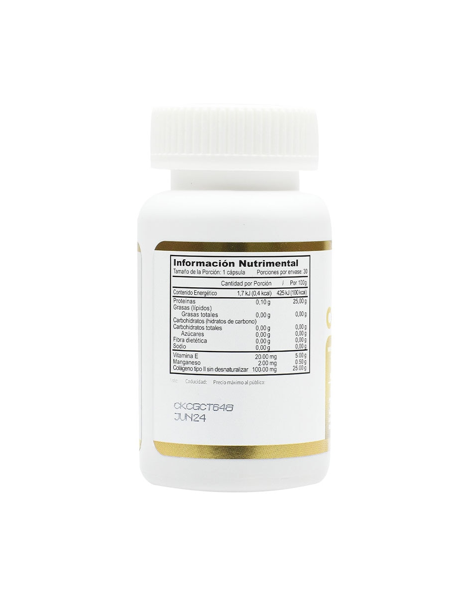 Just Colágeno Tipo 2 + Vitamina E y Manganeso de 30 cápsulas 2