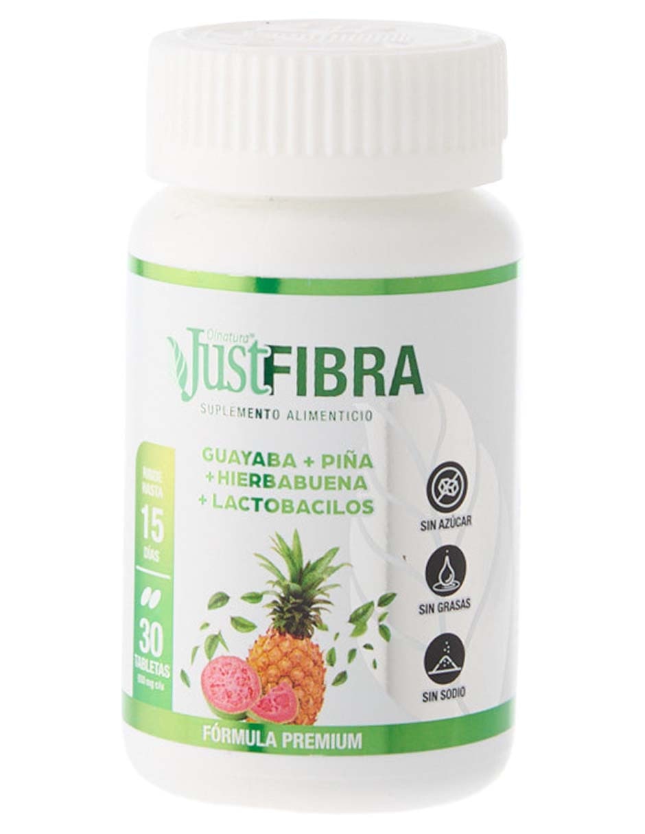Just Fibra con guayaba, piña, hierbabuena, lactobacilos sabor diferentes sabores de 30 cápsulas