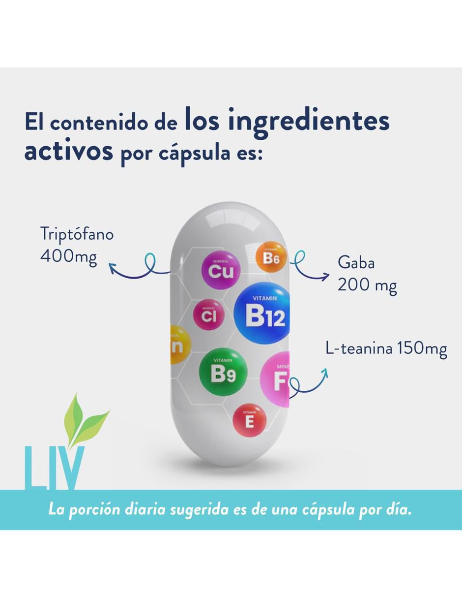 Relay Liv Nutrition con triptófano de 60 cápsulas 4