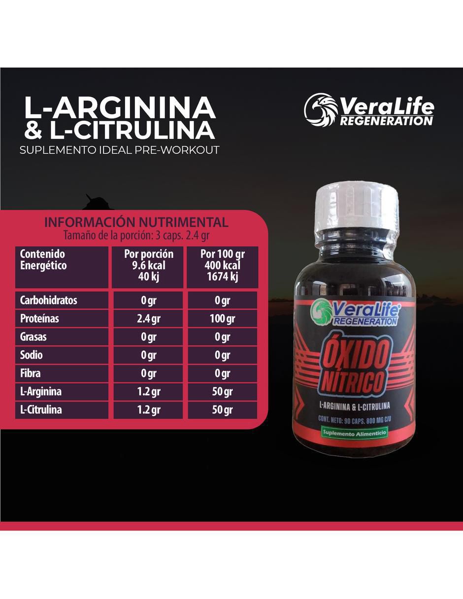 Oxido Nitrico con l-arginina de 90 cápsulas 6