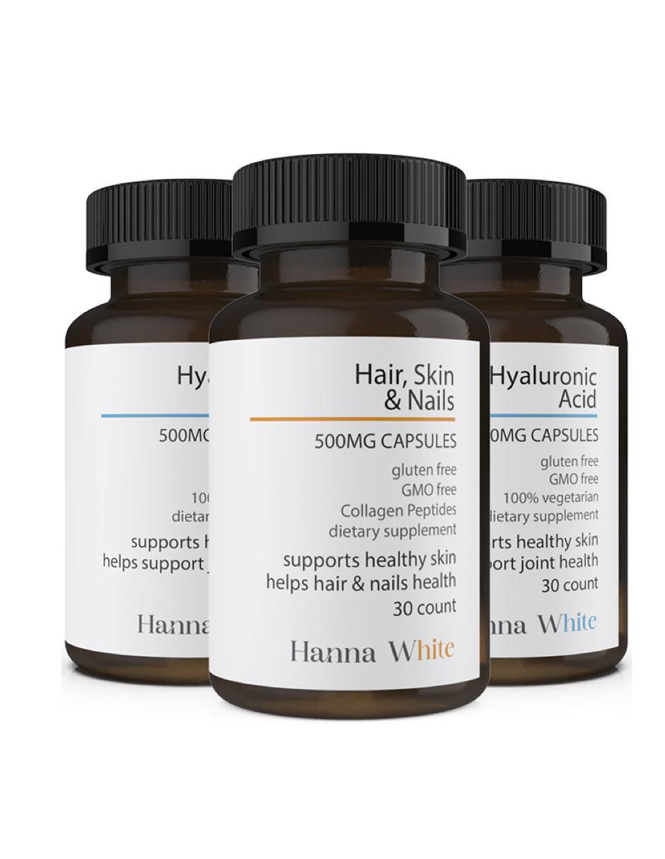 Kit de suplementos alimenticios de Ácido Hialurónico & Uñas y Cabello Kit de suplementos alimenticios de Ácido Hialurónico & Uñas y Cabello