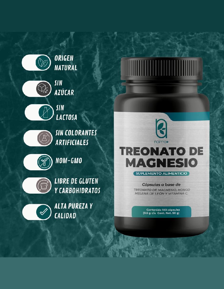 Treonato de Magnesio con magnesio de 100 cápsulas 5