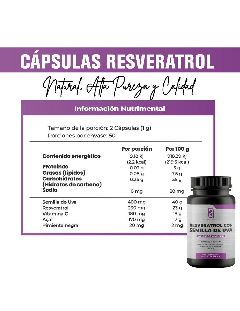 Resveratrol de 100 cápsulas 2