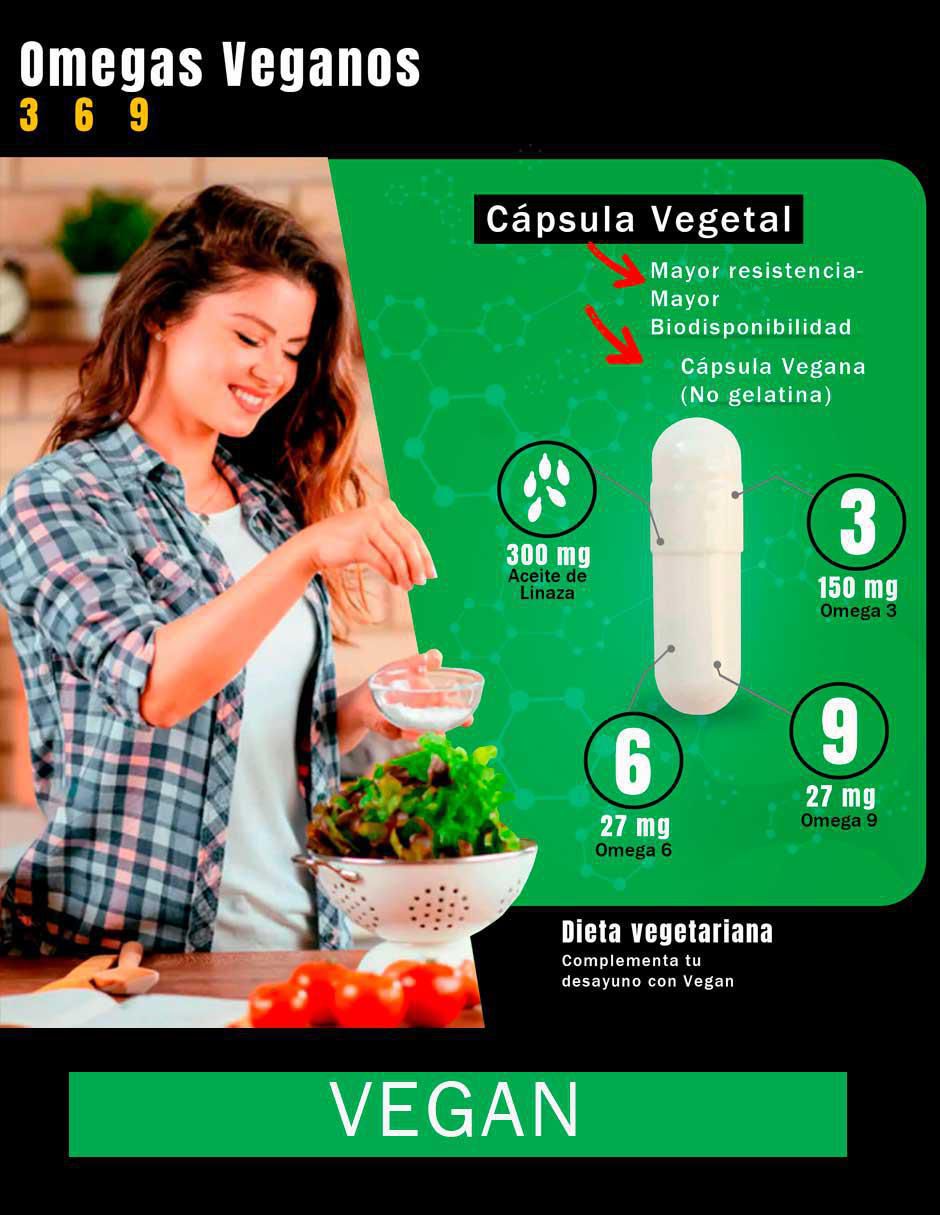 Vegan Omega 3, 6 y 9 de 100 cápsulas 2