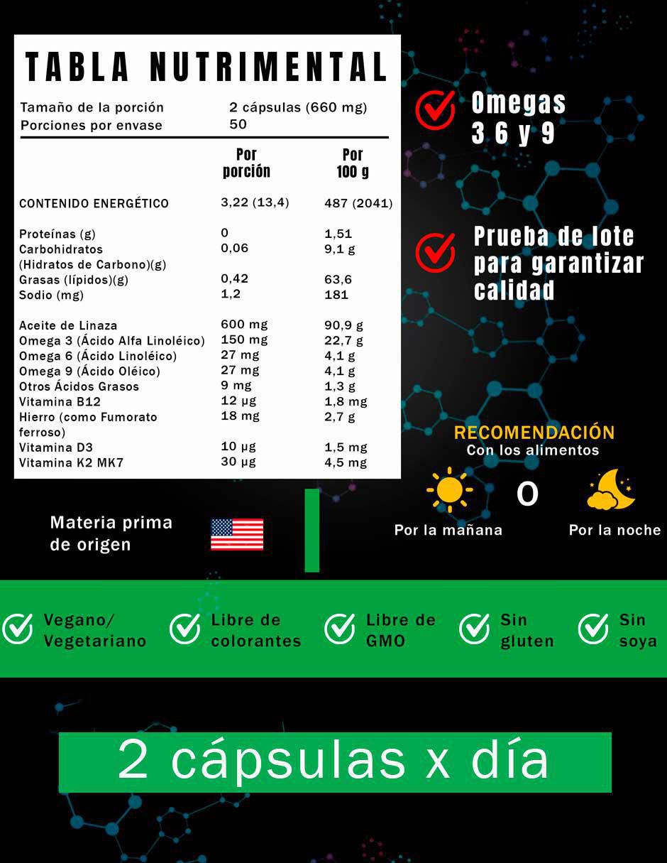 Vegan Omega 3, 6 y 9 de 100 cápsulas 5