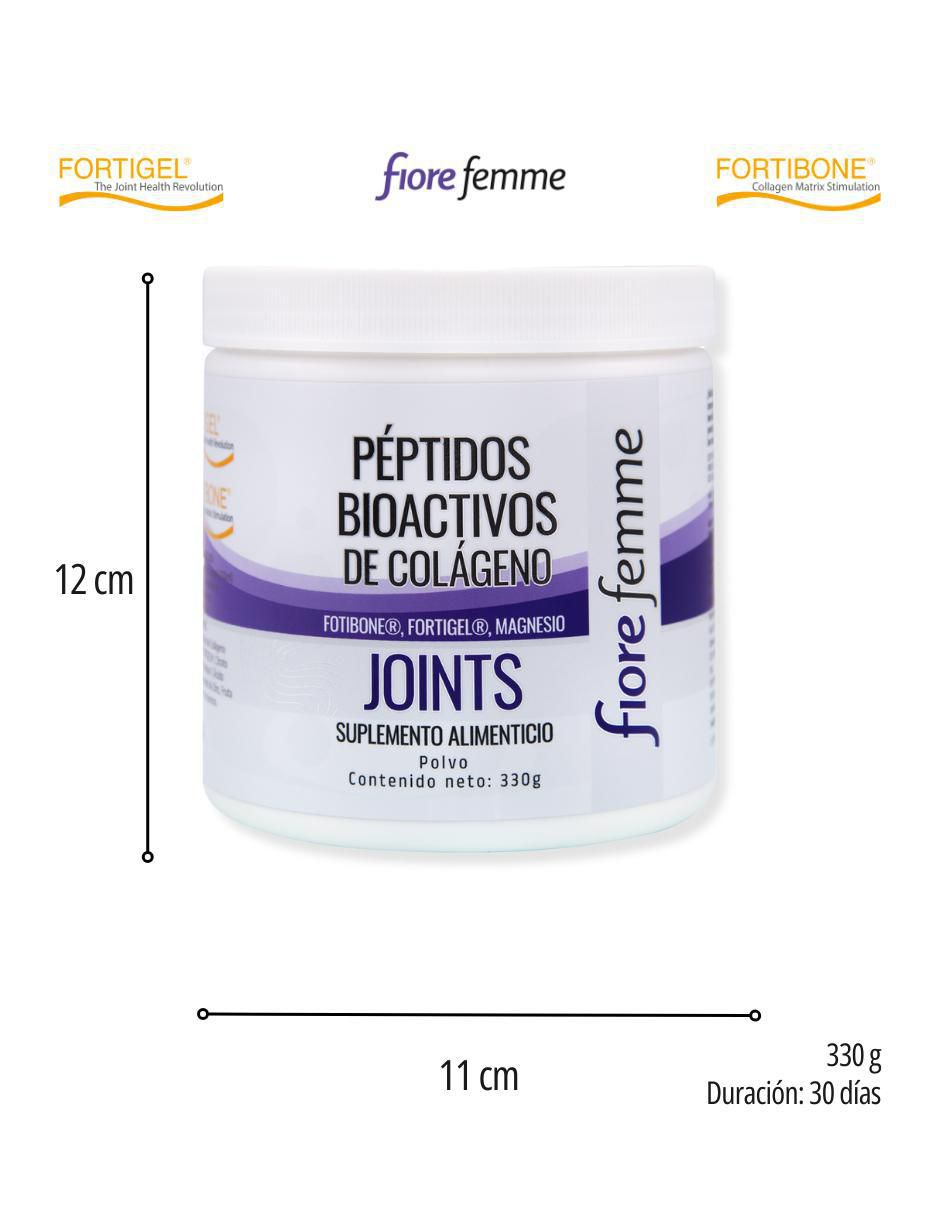 Joints Péptidos Bioactivos de Colágeno con colágeno hidrolizado, citrato de magnesio,vitamina C sabor zarzamora 12