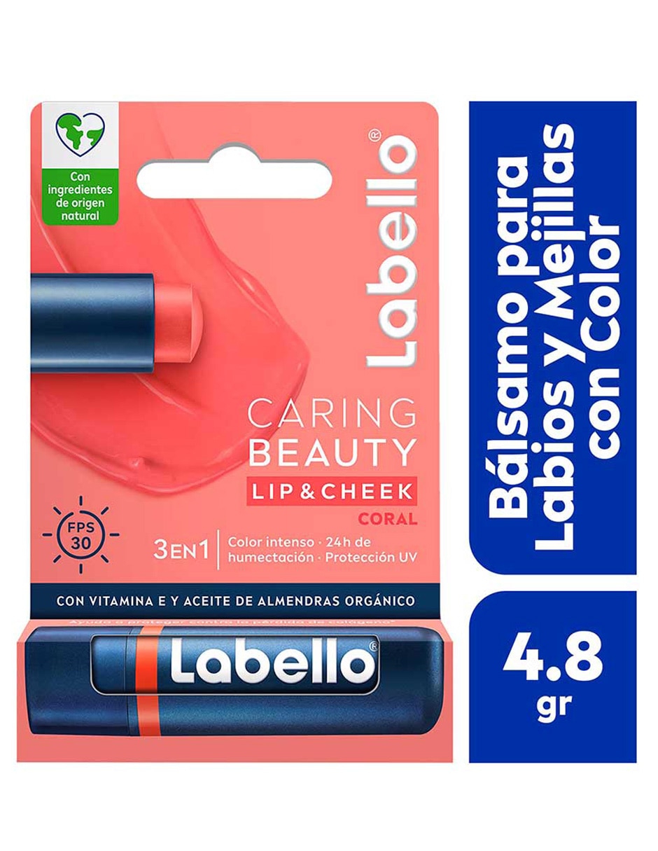 Bálsamo facial Caring Beauty Lip & Cheek Coral para hidratar 11