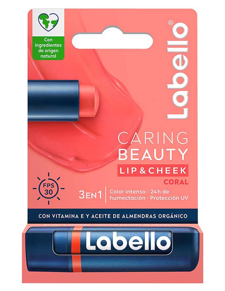 Bálsamo facial Caring Beauty Lip & Cheek Coral para hidratar 2