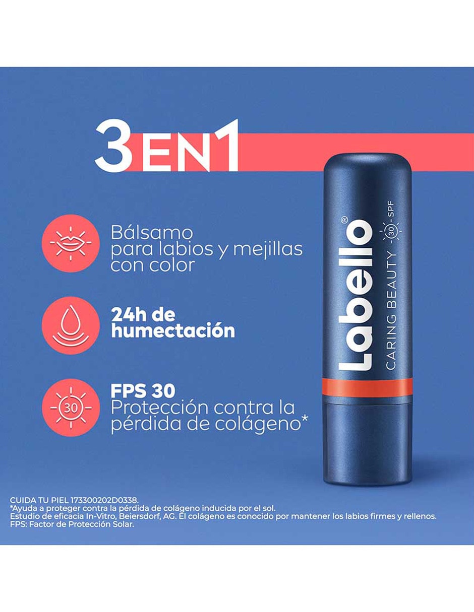 Bálsamo facial Caring Beauty Lip & Cheek Coral para hidratar 3