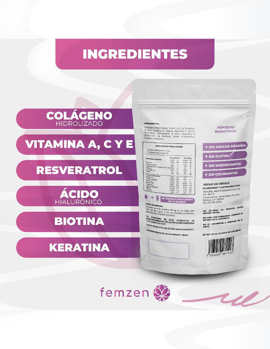 Colágeno Hidrolizado Péptidos Bioactivos sabor natural de 300 g 6