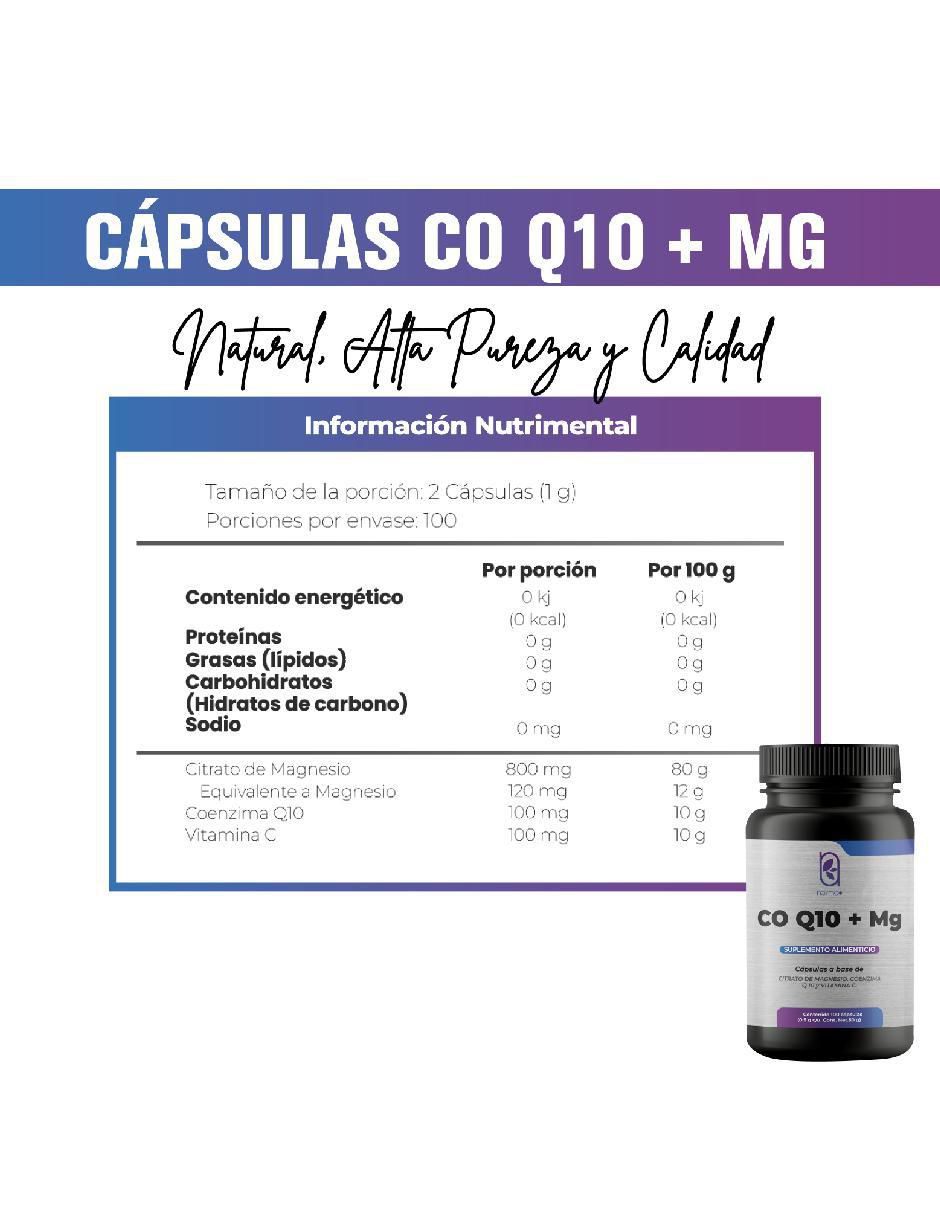 Coenzima Q 10 Con Citrato De Magnesio Y Vitamina C Naima con coenzima Q10 de 100 cápsulas 3